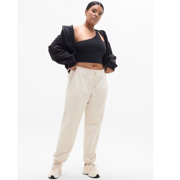 Large, XL - ATHLETA Forever Fleece Mid Rise Jogger Soft Loungewear Cream NWT - Picture 4 of 5